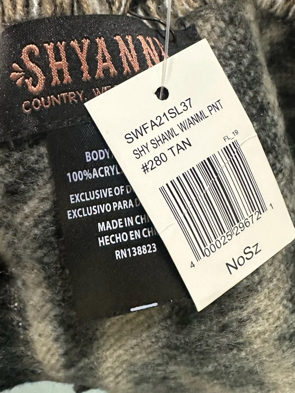 Shyanne Black and Brown Animal Print Wrap